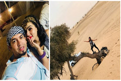 মরুর বুকে স্বামীর সঙ্গে মাহিয়া মাহি