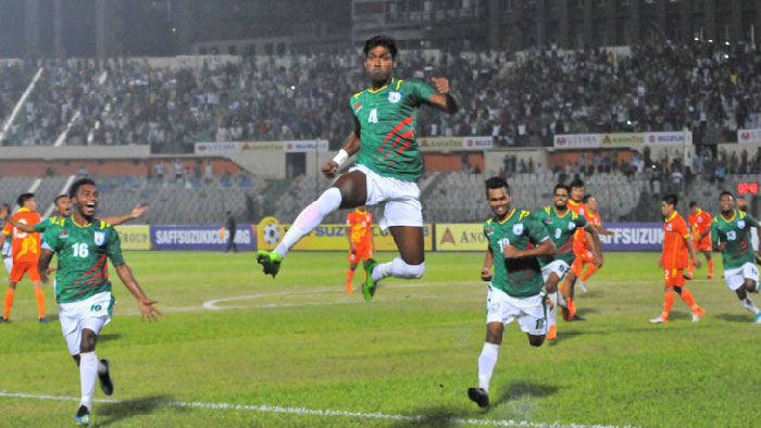ভুটানকে ২-০ গোলে হারিয়ে উড়ন্ত সূচনা বাংলাদেশের