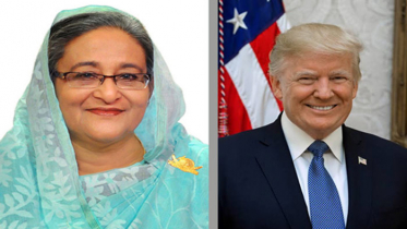  ট্রাম্পের সঙ্গে প্রধানমন্ত্রীর শুভেচ্ছা বিনিময়