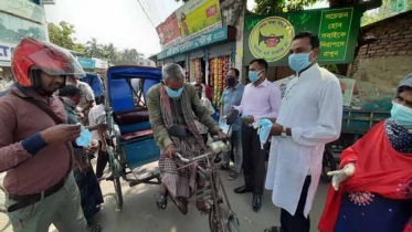 বাগেরহাটে করোনা সংক্রোমণ রোধে মাস্ক বিতরণ