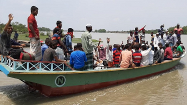 বাগেরহাটে পুলিশের সহায়তায় ধান কাটা শ্রমিক গেল বরিশালে 