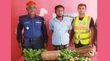 বাজারের ব্যাগে মিলল গাঁজা, গ্রেফতার ১
