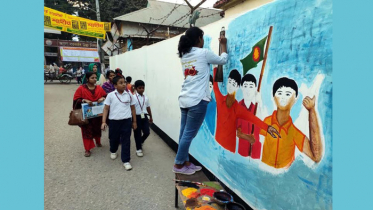 শিক্ষার্থীদের রঙ-তুলিতে ভাষা আন্দোলন থেকে মুক্তিযুদ্ধ