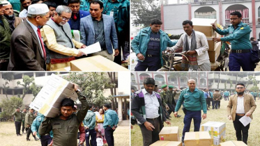 কেন্দ্রে কেন্দ্রে যাচ্ছে ভোটের সরঞ্জাম