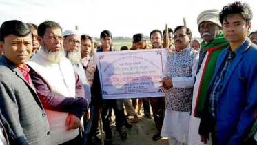 ধর্মপাশা উপজেলায় রাস্তা পাকাকরণ কাজের উদ্বোধন