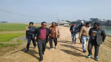 দক্ষিণ সুনামগঞ্জে হাওর ফসল রক্ষা বাঁধের পরিদর্শনে জেলা প্রশাসক