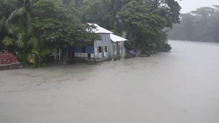 কাঁঠালিয়া উপজেলার নিম্নাঞ্চল প্লাবিত- ছবি একুশে টিভি।