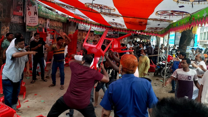 সংঘর্ষের চিত্র -ছবি একুশে টেলিভিশন।