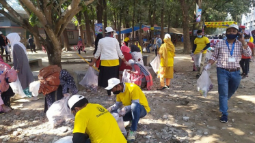 রাবিতে কোয়ান্টাম ফাউন্ডেশনের উদ্যোগে পরিচ্ছন্নতা অভিযান