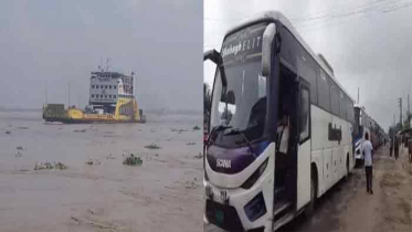 দৌলতদিয়ায় তীব্র স্রোত ও ঘাট সংকট, যানবাহনের দীর্ঘ সারি