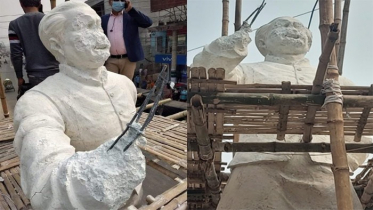 কুষ্টিয়ায় বঙ্গবন্ধুর নির্মাণাধীন ভাস্কর্য ভাঙচুর