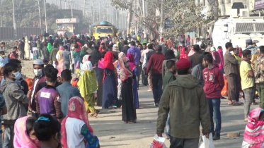 ছুটির দিনেও গাজীপুরে শ্রমিক বিক্ষোভ 