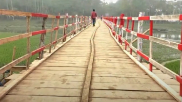 স্বেচ্ছাশ্রমে চারশ’ ফুট দৈর্ঘ্যের কাঠের সেতু নির্মাণ (ভিডিও)