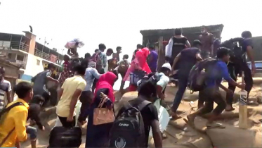 দৌলতদিয়া ফেরিঘাটে জনস্রোত