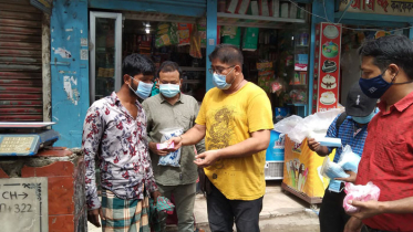 করোনা সচেতনতায় রাজধানীতে ওয়াইজেএফবি`র প্রচারণা