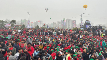 কানায় কানায় পূর্ণ সংবর্ধনাস্থল, জনসমুদ্রে পরিণত রাজধানী