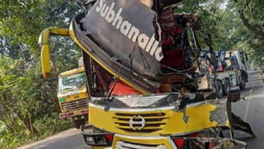 ফরিদপুরে চলন্ত বাসের চাকা ফেটে গাছে ধাক্কা, নিহত ২