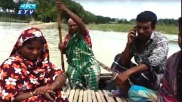 নৌকা চালিয়ে ৮ জনের সংসার চালান আবেদা বেগম (ভিডিও)