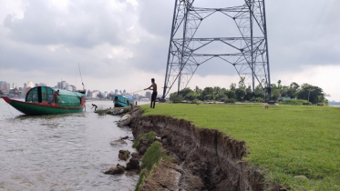 মেঘনার ভাঙনে আশুগঞ্জের জাতীয় গ্রিডলাইন ঝুঁকিতে