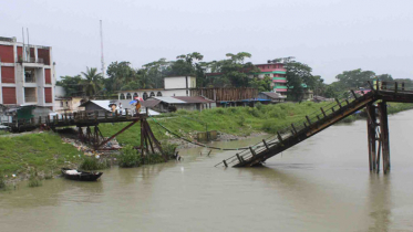 শরণখোলায় ব্রিজ ভেঙ্গে খালে, জনদুর্ভোগ