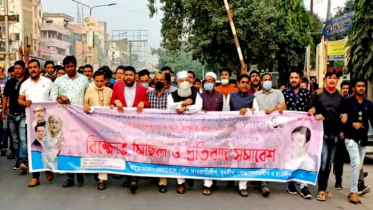 ভাস্কর্য ভাঙ্গার প্রতিবাদে বেনাপোলে বিক্ষোভ মিছিল