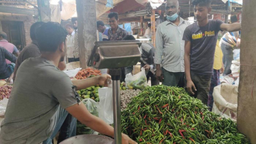 হিলিতে কাঁচামরিচের দাম কমলো কেজিতে ২০ টাকা