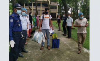 বিরামপুরে শিশুসহ ৭ করোনা জয়ীকে সংবর্ধনা 