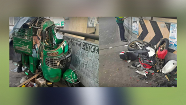 মৌচাক ফ্লাইওভারে সিএনজি-মোটরসাইকেল সংঘর্ষ, নিহত ২