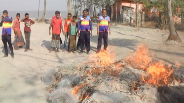 হাতিয়ায় ২ লাখ ৬৬ হাজার মিটার কারেন্ট জাল জব্দ