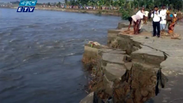 পদ্মায় অপরিকল্পিত বাঁধ দেয়ায় ভাঙছে নদীর তীর (ভিডিও)