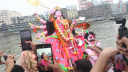 বিসর্জনের মধ্য দিয়ে শেষ হলো শারদীয় দুর্গোৎসব