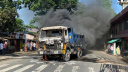 ট্রাকচাপায় প্রাণ গেল ব্যবসায়ীর, ২ ডাম্প ট্রাকে আগুন দিল জনতা