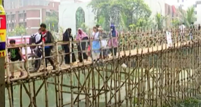 রাজধানীর যে এলাকায় বাঁশের সাকোই একমাত্র ভরসা (ভিডিও)