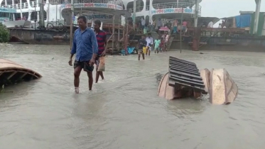 ভাঙ্গা বেড়িবাঁধে ১৭ গ্রাম প্লাবিত