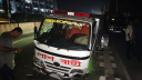 উল্টে গেল শিক্ষার্থীর লাশ বহনকারী অ্যাম্বুলেন্স