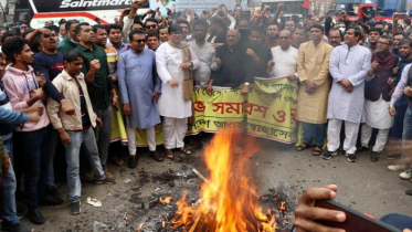 আলালের কুশপুত্তলিকা পোড়ালো স্বেচ্ছাসেবক লীগ