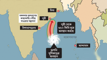 বাংলাদেশের শঙ্কা কাটছে, উড়িষ্যার দিকে যাচ্ছে ‘অশনি’