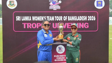 রাজশাহীতে বাংলাদেশ-শ্রীলঙ্কা নারী সিরিজের ট্রফি উন্মোচন