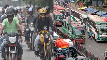 রাত ১২টা থেকে মোটরসাইকেল, কাল পরিবহন চলাচল বন্ধ