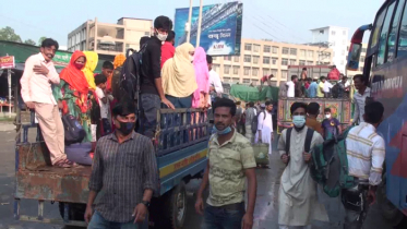 ঢাকা-টাঙ্গাইল মহাসড়কে মানুষের চাপ