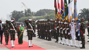 নেপালের প্রেসিডেন্টকে লাল গালিচা সংবর্ধনা