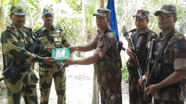 সীমান্তে মিষ্টি দিয়ে বিজিবি-বিএসএফের ঈদ শুভেচ্ছা বিনিময়