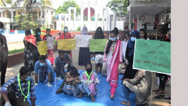 নবাবগঞ্জে ধর্ষণ বিরোধী মুখাভিনয় প্রদর্শন