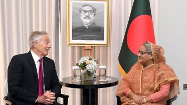হাসিনা-ব্লেয়ার সাক্ষাত: বাংলাদেশের অর্থনৈতিক অগ্রগতির প্রশংসা