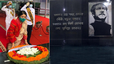 স্বাধীনতা দিবসে বঙ্গবন্ধুর প্রতিকৃতিতে স্পিকারের শ্রদ্ধা নিবেদন