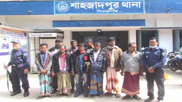 শাহজাদপুর পুলিশের অভিযানে ৯ জুয়ারী আটক