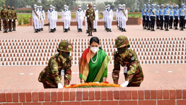 জাতীয় স্মৃতিসৌধে নেপালের প্রেসিন্ডেন্টের শ্রদ্ধা