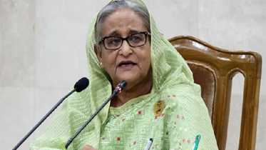বিটিভি ভবনের ধ্বংসযজ্ঞ পরিদর্শন করলেন প্রধানমন্ত্রী
