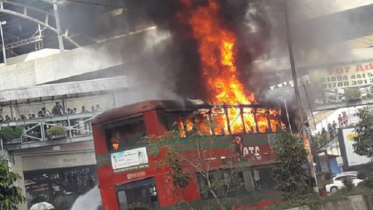 মিরপুরে বিআরটিসি বাসে আগুন